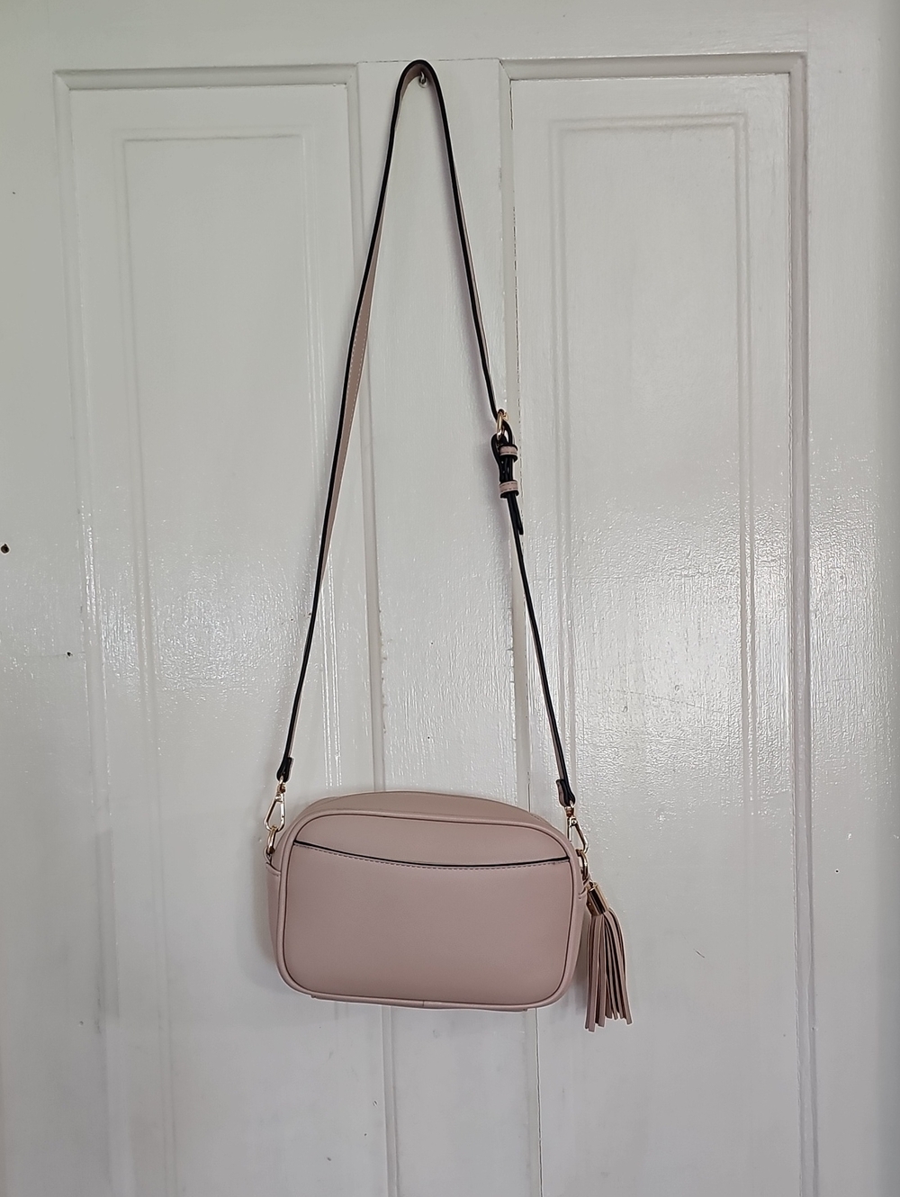 Pink Lily Crossbody Bag in Blush Pink - Minimal Tassel Design